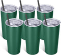 VEGOND 20oz Tumbler Stainless Steel Tumbler with Lid And Straw Vacuum Insulated Double Wall Travel Coffee Mug(dark green package 6)