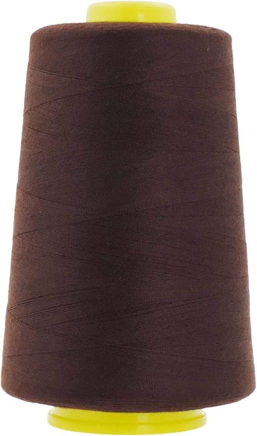 Mandala Crafts 4 Pack of Serger Threads Cones Spools - 40S/2 24000 Yards Polyester Dark Brown Threads for Sergers Machine and Overlock Quilting Sewing Machine