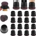 Ezprotekt 24 Pcs Round Silicone Chair Leg Floor Protectors with Felt, Floor Protectors for Chairs, Felt Furniture Pads Cups for Hardwood Floors, Chair Leg Caps Covers (M Fit: 0.87"-1", Black)