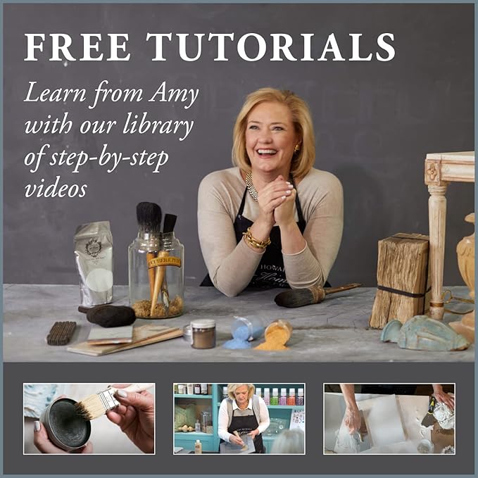 AMY HOWARD AT HOME Chalk-Based One Step Paint for Furniture, Cabinetry, Decor, Finish, and More | No Stripping, Sanding, or Priming | Dark Base | 32 Ounce | English Garden