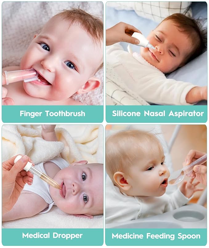 Baby Healthcare and Grooming Kit, Safety Newborn Nursery Baby Care Kit, with Hair Brush Comb, Nail Clipper, Thermometer, Pacifier Clip, Baby Registry Search, Baby Girl Boy Newborn Essentials