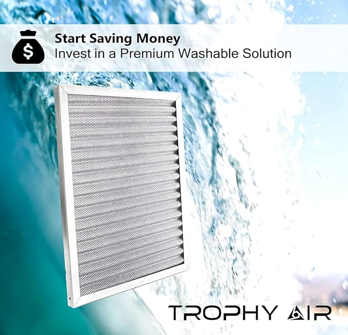 | Merv 8 | Washable & Reusable AC/Furnace Filter | Lifetime HVAC & Furnace Air Filter | Washable | Superior particle-holding Ability | Premium Quality Aluminum | 20x20x1
