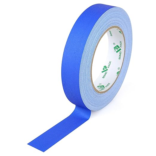 BOMEI PACK Blue Gaffer Tape, Matte Non-Reflective, 1inch x 30yds No Residue Hand Tear Self-Adhesive Gaffer Tape for Labeling, Cable, Stage, Photo Studio, Painters and Duct Repair, 1 Pack