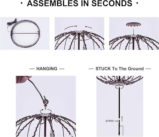 LIGHTSHARE 16IN 128LED Light Ball Yard Decoration Pathway Lights Sphere Light with Fold Flat Metal Frame Indoor Outdoor Waterproof Garden Lights, Plug in