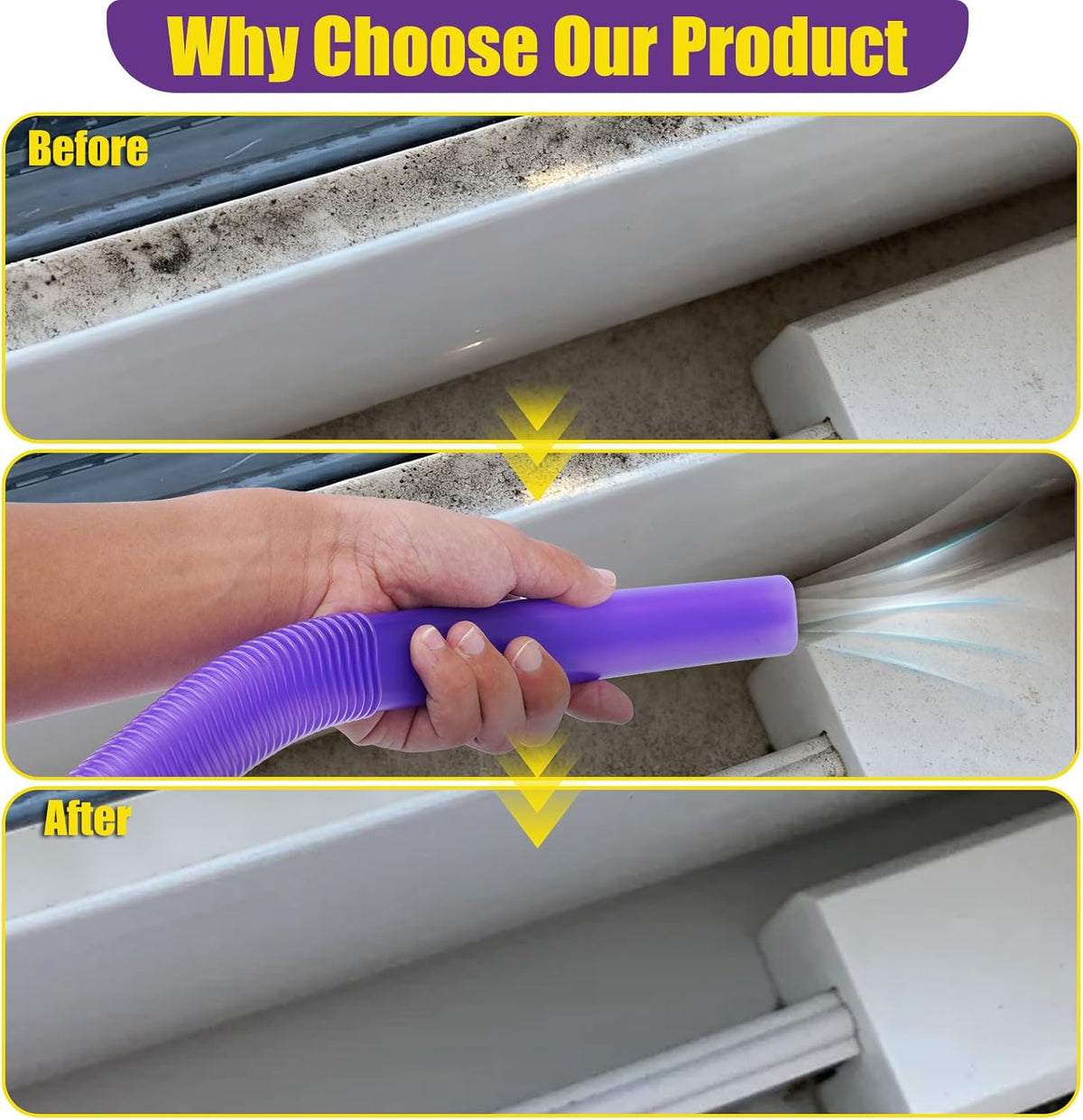 Vacuum Crevice Cleaning Attachment Set, 34" Bendable Hose, Fits Dyson V7 V8 V10 V11 V15 GEN5, Dryer Vent Lint Remover, Car Detailing, Home Gap Cleaning