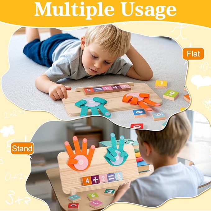 2 in 1 Math Toy for Toddlers 3 4 5 6 7,Addition and Subtraction Math Games for Kids 5-7,Math Manipulatives Kindergarten Preschool Classroom Must Haves Educational Number Blocks Learning Toys
