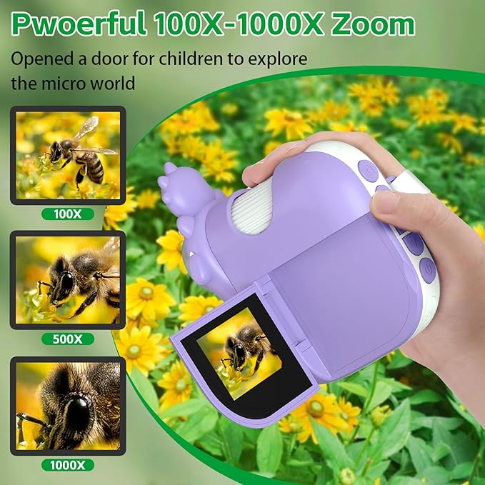 Labsters Kids Microscope - 1000X Portable, Telescope & Photo/Video, Science Kit for Kids Over 3 Years