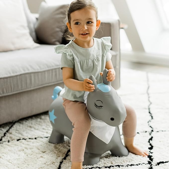 Kindsgut Bouncy Animal Hopper Pony for Children, Designed in Germany, Playful and Modern Colors, air Pump Included, Indoors and Outdoors
