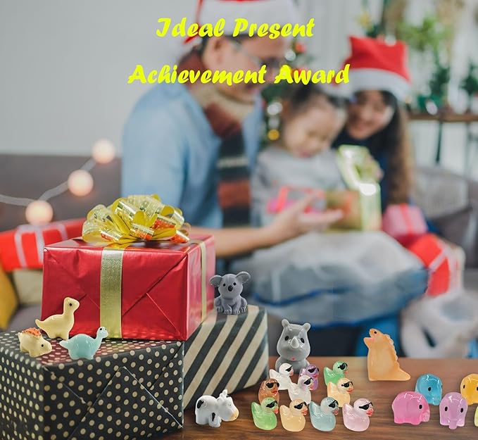 160pcs Tiny Resin Animals to Hide Mini Resin Ducks Bulk for Fairy Garden Accessories, Micro Landscape Decor, Aquarium and Potted Plants
