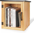 Outdoor Library Outdoor Book Box Storage Small Wooden Cabinet Little Literature Box for Neighborhoods Community and Schools Sharing Books, Flyers, Newspapers, Food and Art (A)
