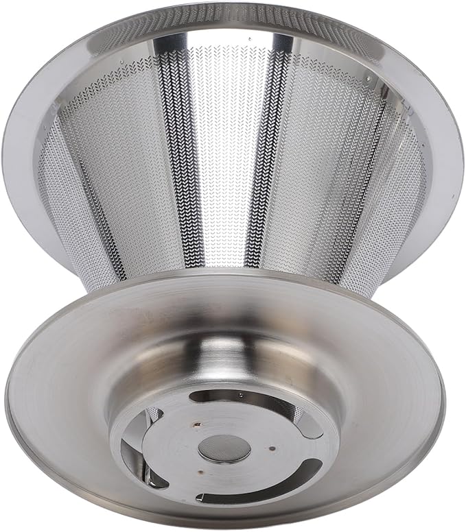 Pour Over Coffee Dripper, Reusable Metal Filter, Portable Cone Filter for Trips, Traveling, Camping, with Ultra Fine Mesh for Precise Extraction, Compatibility with Most Cups,
