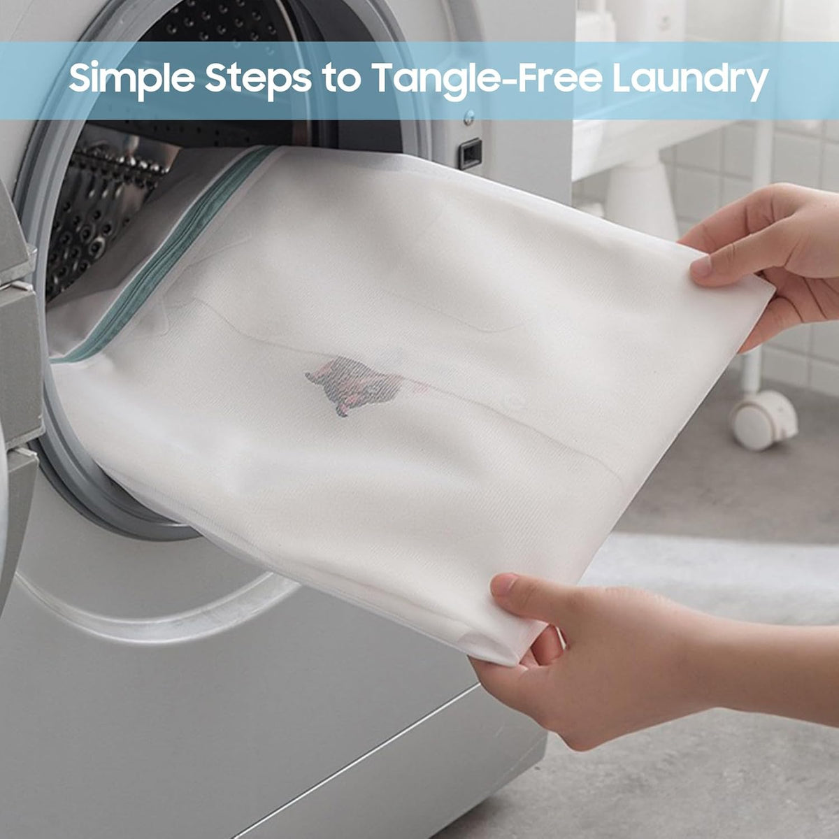 4 Pcs Large Mesh Laundry Bags for Delicates Intimates Lingerie with Zipper 2 Pcs 20” x 24”, 2 Pcs 24” x 24”