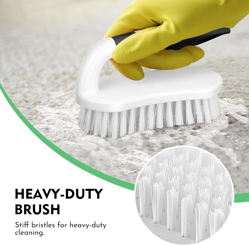 SetSail Scrub Brush, Heavy-Duty Scrub Brushes for Cleaning with Stiff Bristles Cleaning Brush for Shower, Bathroom, Carpet, Kitchen and Bathtub Scrubber - 2 Pack Black