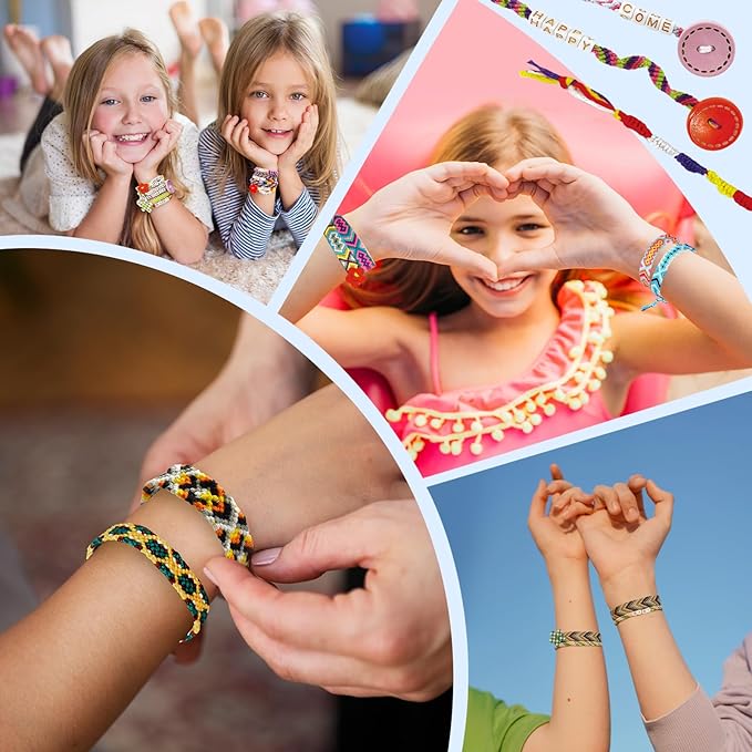 Rdfmy Friendship Bracelet Making Kit for Girls, Arts and Crafts Bracelets String Maker Kit for Kids Ages 8-12 Christmas Birthday Gifts Green