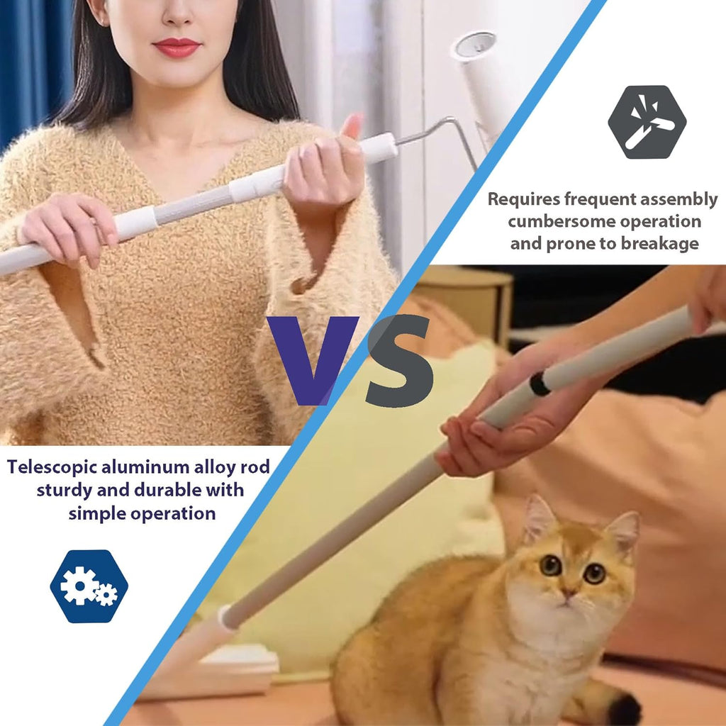 Large Lint Rollers for Pet Hair Extra Sticky,Cat Dog Hair Remover Laundry Clothes Carpet Furniture,6.3 inches Wider with 450 Sheets Giant Lint Remover Brush for Couch with Long Handle