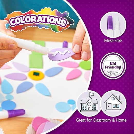 Colorations Tacky Glue Pens Classroom Supplies for Arts and Crafts Projects (Pack of 24), Quick Dry, Bulk Classroom Glue