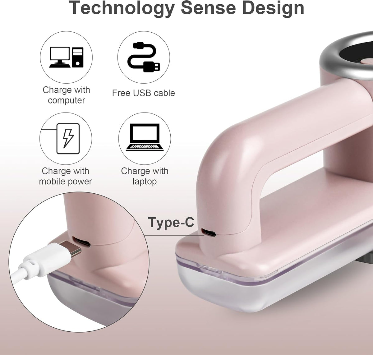 iRUNTEK Rechargeable Fabric Shaver｜3-Speed Lint Shaver with LED Display & Large Lint Bin｜Sweater Shavers to Remove Pilling & Fuzz｜Lint Remover for Clothes & Furniture with Type-C Fast Charging, Pink