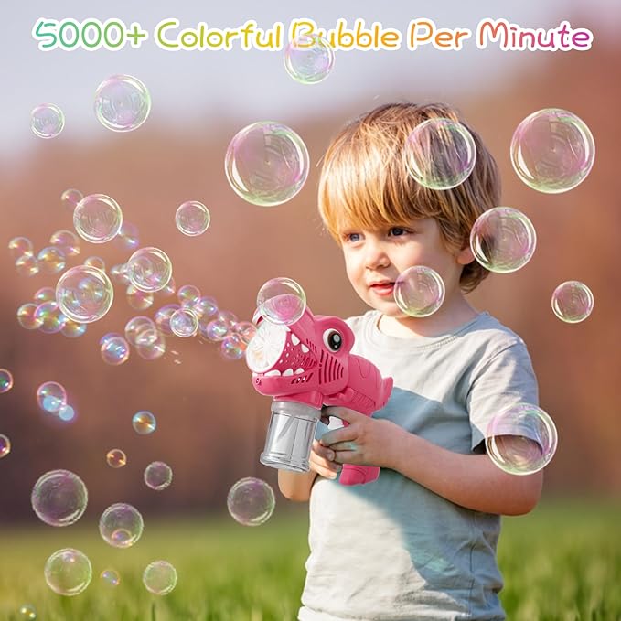 Onory 1 Pack Bubble Gun Machine for Kids, Bubble Gun with Bubble Solutions for Boys Girls, Bubble Blaster for Summer Toy, Party Favors, Outdoor & Indoor Activity, Birthday Gift, Bubble Blower