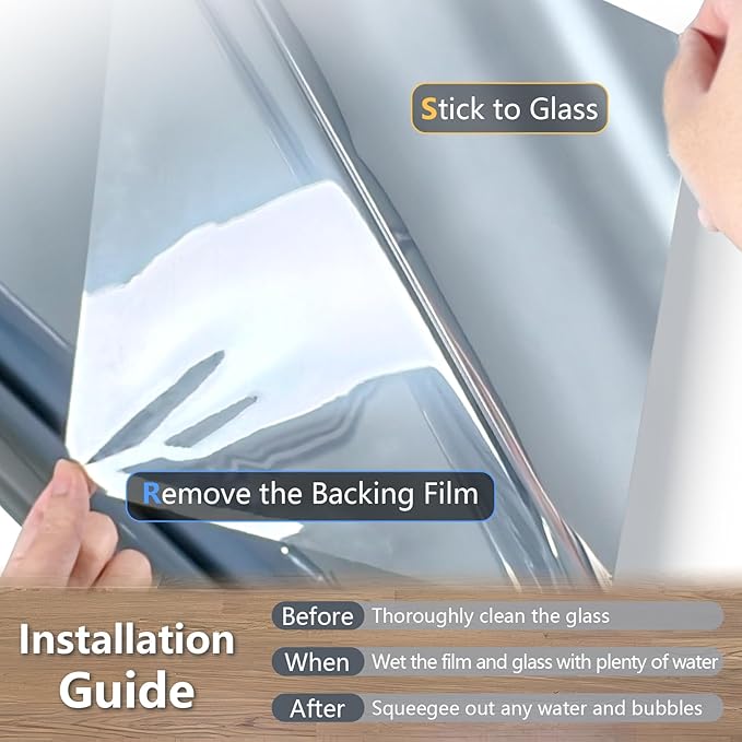 LEMON CLOUD One Way Window Privacy Film See Out Not in Reflective Mirror UV Window Cling Sun Blocking Heat Control Glare Control with Tools,35.4 Inch x 157.4 Inch