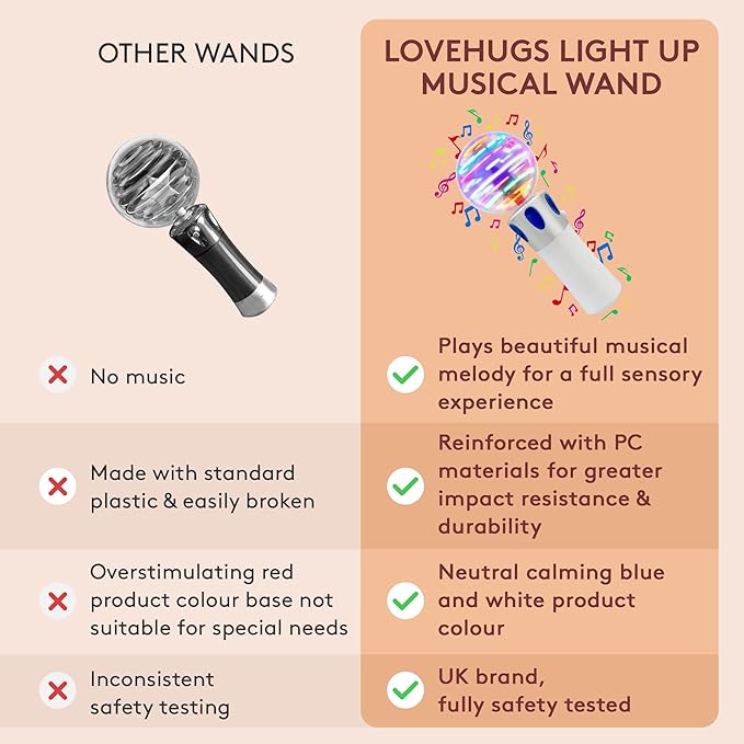 Musical Light Up Wand - Sensory Lights for Autistic Children - Light Up Sensory Toys - Autism Toys - Sensory Toys for Kids with Autism