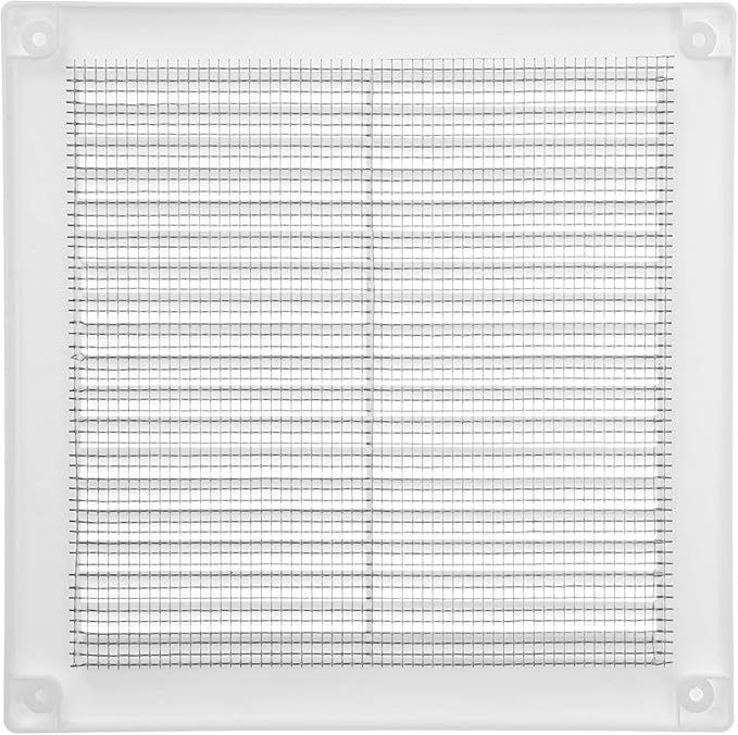 Vent Systems 4.5" x 4.5" Inch (Opening Dimensions) - Pack of 2 - Plastic White Soffit Vent Cover - Flat Square Air Vent Grille - Air Vent Deflector - HVAC 6" x 6" Inch (Overall Dimensions)