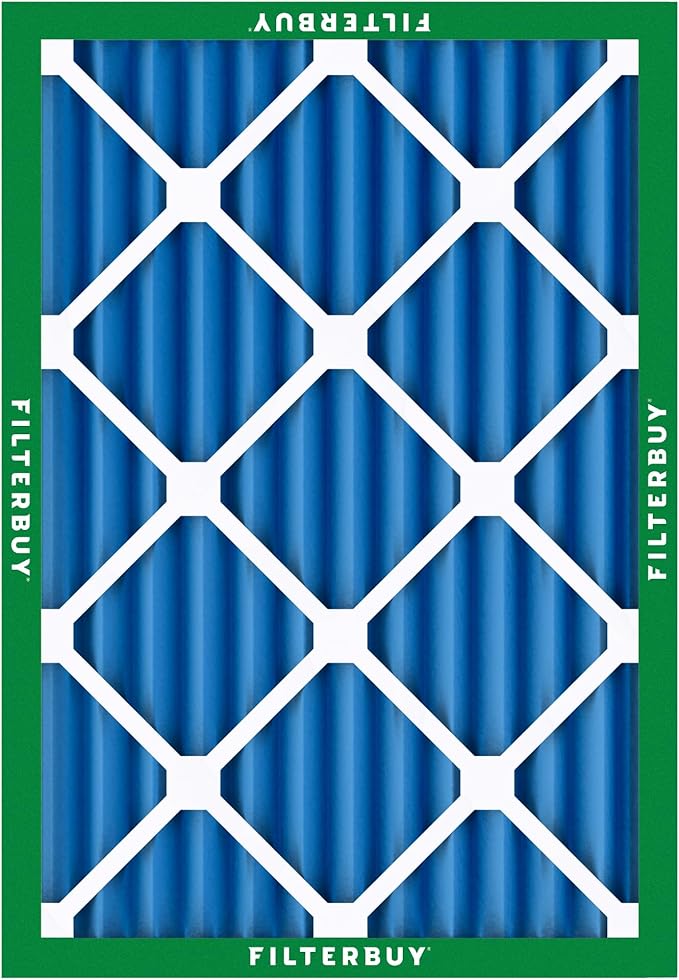 Filterbuy 28x30x2 Air Filter MERV 13 Optimal Smoke & Allergy Defense (3-Pack), Electrostatic Pleated HVAC AC Furnace Filters Replacement, Made in USA (Actual Size: 27.75 x 29.75 x 1.75)