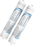 2 Pack Inline Water Filter 1/4" Quick-Connect Replacement Cartridge Inline Activated Carbon Block Filter for Refrigerator, Ice Maker, Under Sink System, Reduces Chlorine, Fluoride, Limescale and More