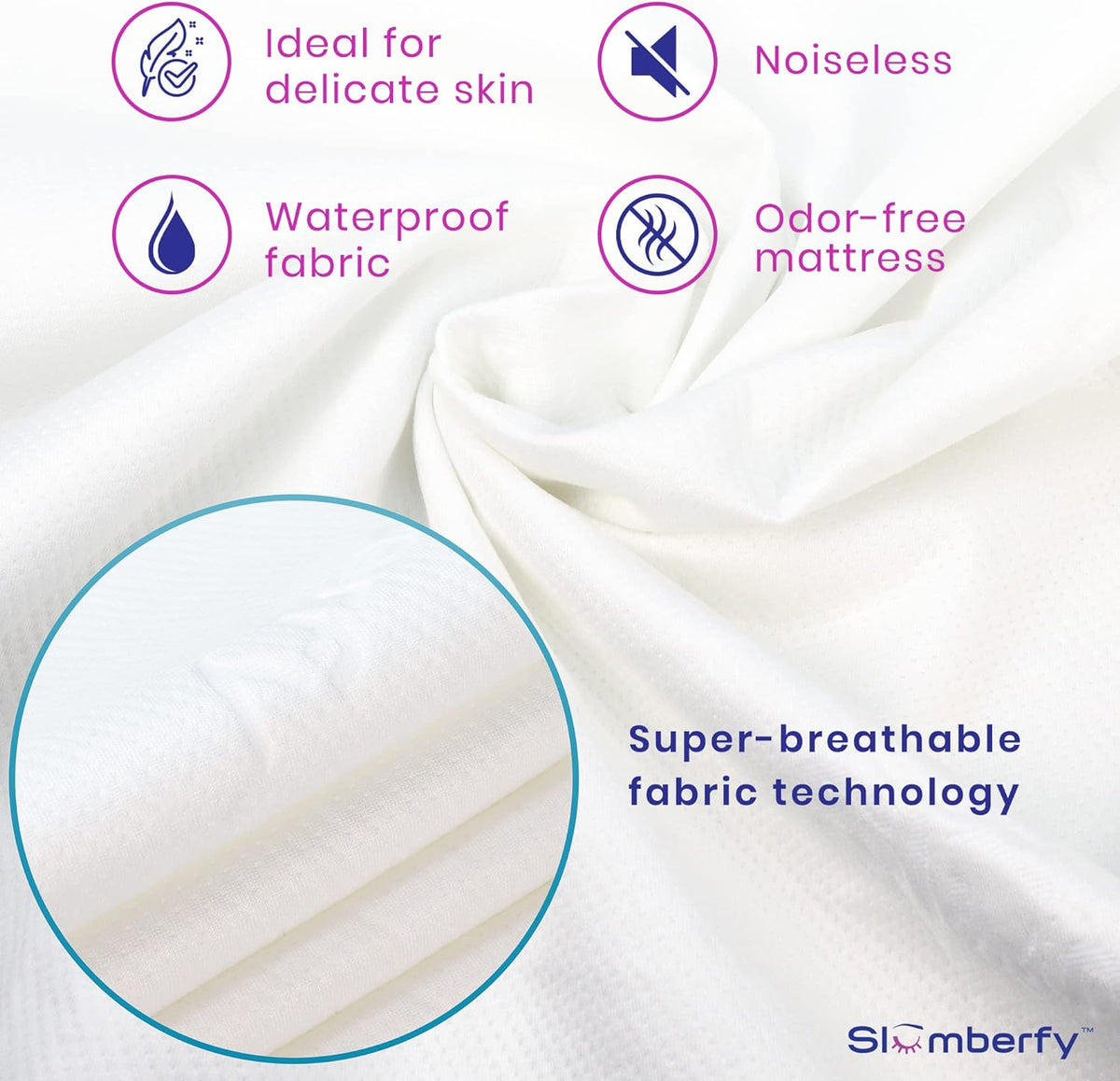Waterproof Mattress Protector by Slumberfy | Hypoallergenic Bamboo Mattress Protector | Natural + Breathable Jacquard Fabric | Cal King Mattress Cover – 72x84”
