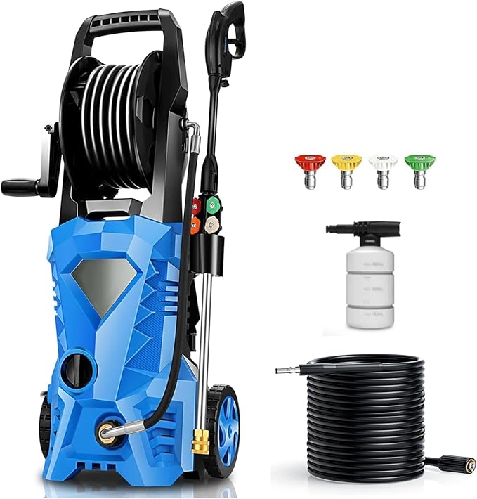 5000PSI Electric Pressure Washer 2025 2.8GPM High Power Washer with 4 Pressure Nozzle and Soap Bottle for Home, Car Washing, Fence Cleaning, Patio (Blue)