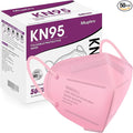 Miuphro KN95 Face Mask 50 Pack, Disposable Respirator Masks, 5 Layer Design Safety Mask for Protection, Ideal for Men and Women (Pink)