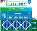 Filterbuy 24x24x4 Air Filter MERV 13 Optimal Smoke & Allergy Defense (3-Pack), Electrostatic Pleated HVAC AC Furnace Filters Replacement, Made in USA (Actual Size: 23.38 x 23.38 x 3.63)