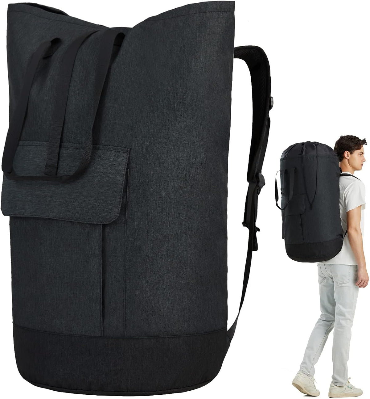 Laundry Backpack Bag 115L, Heavy Duty Laundry Bags with Shoulder Straps, Dirty Clothes Bag for College Dorm Essentials, Hamper Backpack for Travel, Laundromat, Apartment, Beach, Camping
