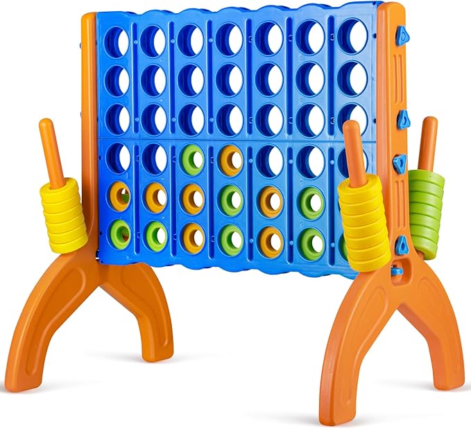 Ayeboovi Giant 4-in-A-Row, Jumbo 4-to-Score Yard Game for Kids and Adults Indoor Outdoor Party Family Connect Game Set with Quick Release Slider & Carrying Bag