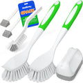 Holikme 6Pack Kitchen Cleaning Brush, Green