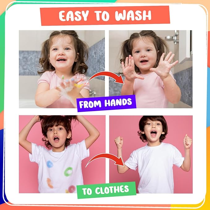 Chalkola 16 Washable Dot Markers for Toddlers | w/ 50 Page Coloring Activity Book Kit, Bingo Daubers | Preschool Paint Dot Art Set - Toddler Painting Craft and Art Supplies for Kids Ages 1, 2, 3, 4 5