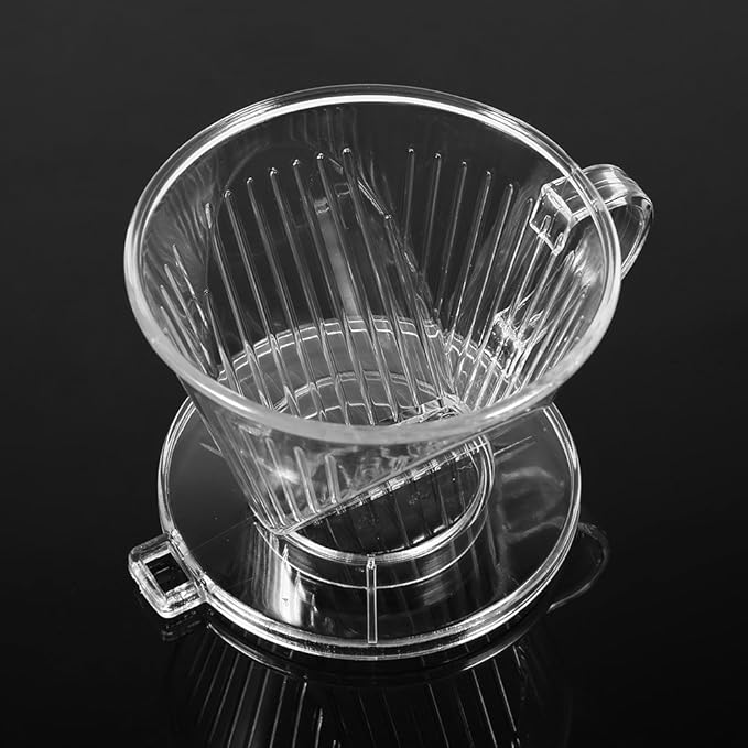 Transparent Cone Shaped Reusable Coffee Filter, Portable Drip Coffee Maker Cup, Dripper for Pure Flavor Extraction