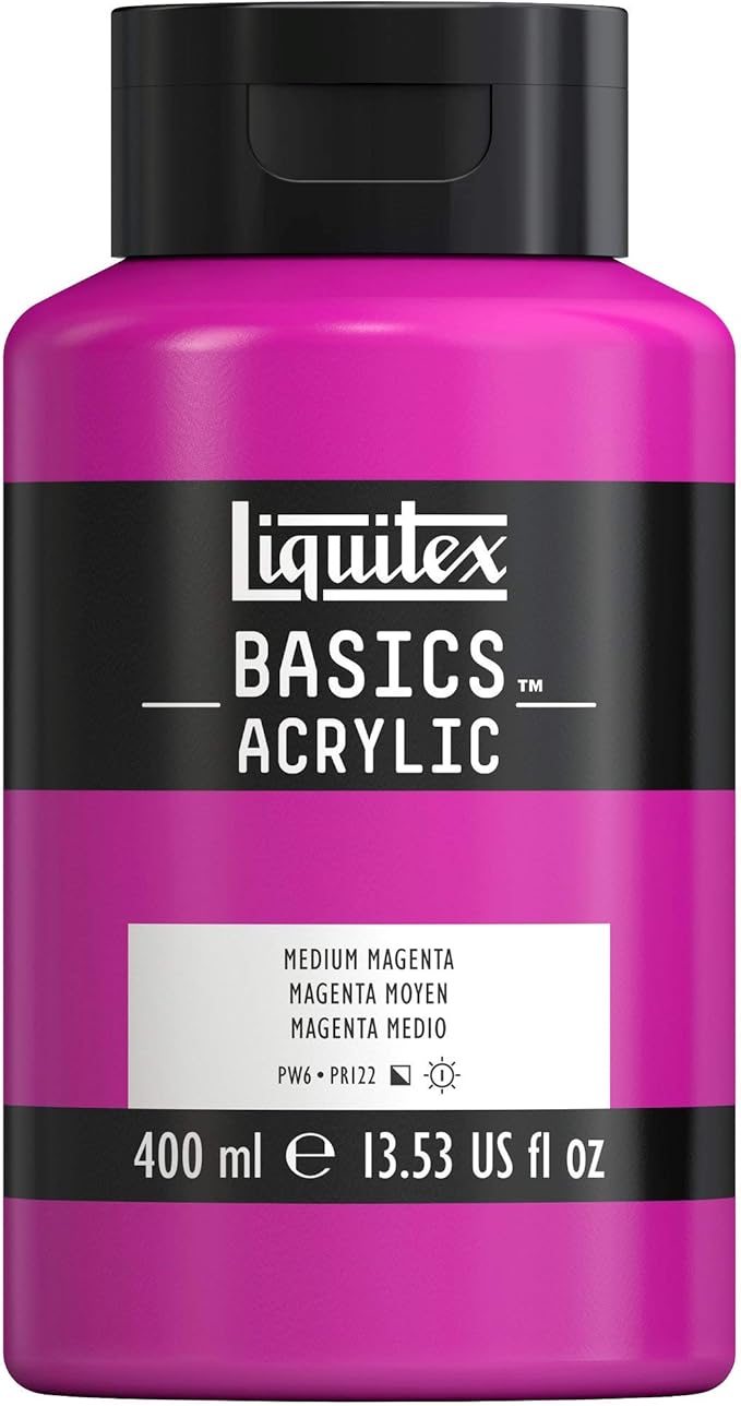 Liquitex BASICS Acrylic Paint, 400ml (13.5-oz) Bottle, Medium Magenta