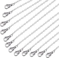 ALEXCRAFT Wholesale 12 PCS Genuine Stainless Steel Cable Chain Necklace Chains Bulk for Jewelry Making(18 Inch(1.5MM))