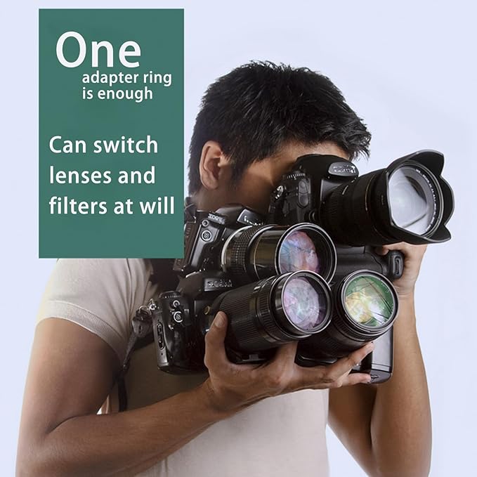 82mm Lens to 105mm Camera Lens Adapter 82mm to 105mm Step Up Ring Adapter Ring for All Brands of UV ND CPL, with Premium Lens Wiping Cloth 2 Pack (82mm-105mm)