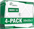 20x25x1 ECO POWER Air Filter MERV 10 (4-Pack), Pleated HVAC AC Furnace Air Filters Replacement, Comparable to MPR 1000 & FPR 7 (Actual Size: 19.6 x 24.6 x 0.75 Inches), SB2482