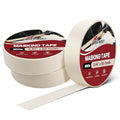 RED WOLF 0.94" x 60 Yards Masking Tape 3 Pack, General Purpose for Painting Arts Crafts Label Car Painting, Sharp Paint Line No Residue Painters Tape White Beige Crepe Paper Tape Heat Resistance