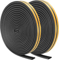 Weather Stripping Seal Strip Tape, Doors Windows Frame Self Adhesive D Type Foam Sealing Tape, 65.6Ft Rubber Soundproof Insulation Cell Foam Stripping, Black