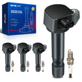 KAX 4-Pack Ignition Coils and Double Iridium Spark Plug Set Compatible with Honda Civic 2006, 2007, 2008, 2009, 2010, 2011 1.8L