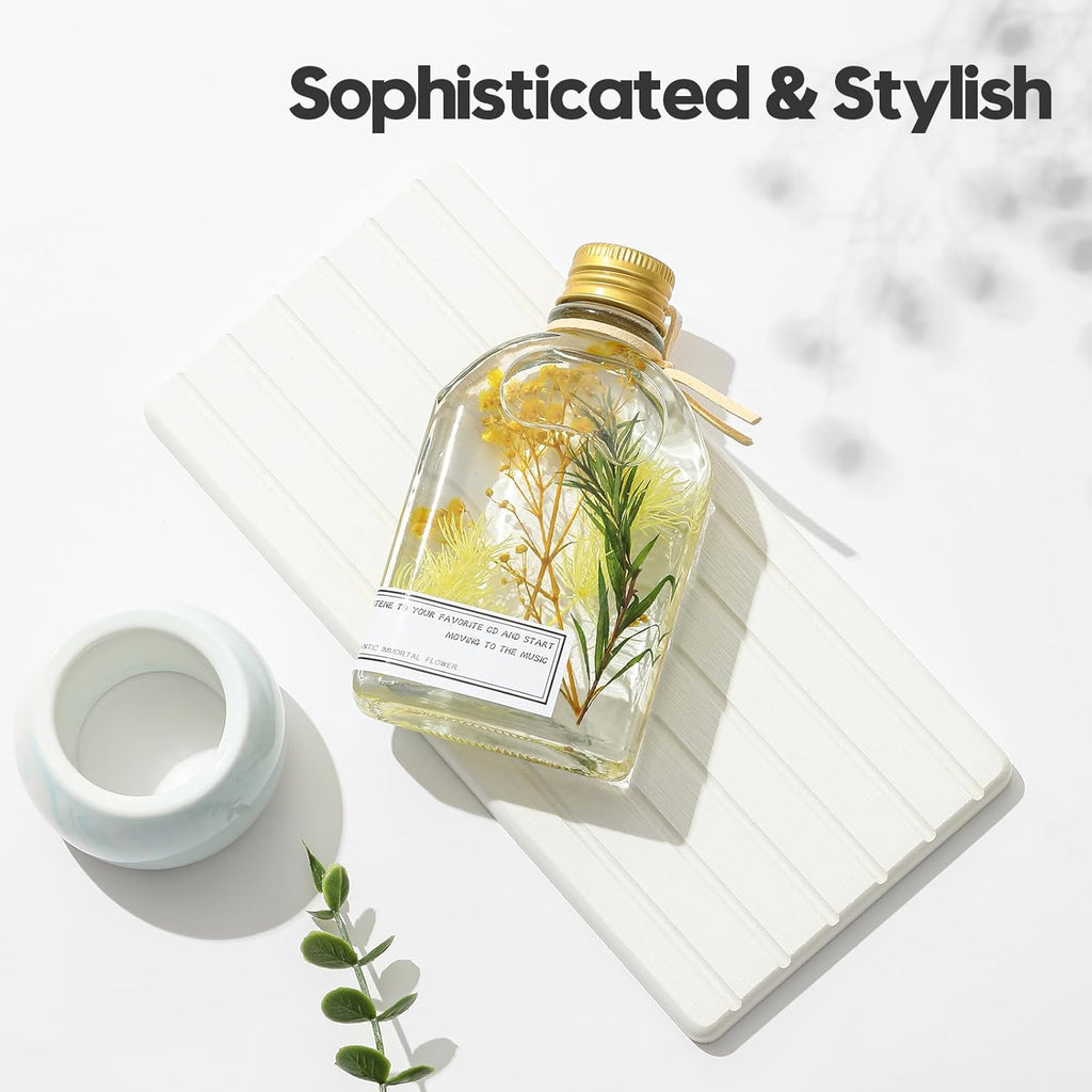 2PCS Water Absorbing Stone Drying Tray Mat For Bathroom Sink & Kitchen Counter Faucet Organizer Decor, Quick Dry Dish Soap Dispenser Sponge Holder, Vanity Sink Caddy Bar Coaster,White-8"*3.8"