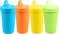 Re-Play Sippy Cups for Toddlers - 10 Oz. Reusable Spill Proof Cups for Kids, Dishwasher/Microwave Safe - Made in USA - Set of 4-3.13" x 6.25" - Spring
