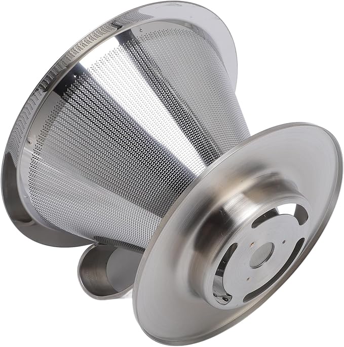 Paperless Pour Over Coffee Strainer, Premium Stainless Steel Coffee Dripper with 300 Mesh, Optimal Extraction Portable Reusable Filter Cone for Travel Brewing Tea