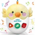 Baby Toys 0-6-12 Months, Chick Musical Plush Cute Stuffed Animal Infant Tummy Toys with Light & Sounds, Roly-Poly Sensory Toy Birthday Easter Egg Gift for Newborn Boys & Girls