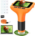 3" Screen Digital Microscope for Kids: 1000X Rechargeable Mini Pocket Portable Miniscope Magnifying Glass 4K Coin Jewelry Loupe Edu Science STEM Toy Xmas Gift 4-12 Boys Girls