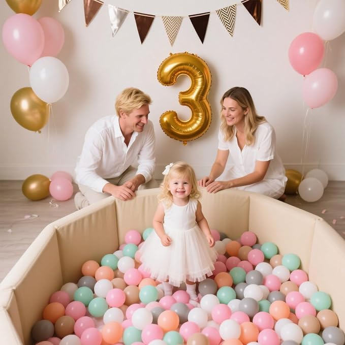 GOGOSO Balls for Ball Pit - Plastic Ball for Toddlers 1-3, Baby Kids Ball Pool Decoration 50 100 200 300 500 1000 (6 Colors, 500 Balls)