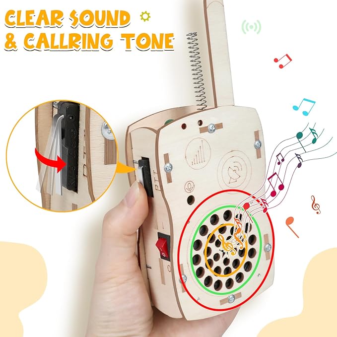 Stem Projects Walkie Talkies Toys for Boys Age 8-12 12-14 Science Kit Building Own DIY Electronics Kit for Kids Science Experiments Kid 9-12 Boy Toys Birthday Gift 8 9 10 11 13 Year Old Teen Girl